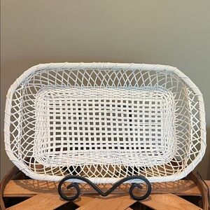 White Woven Metal  wire Basket